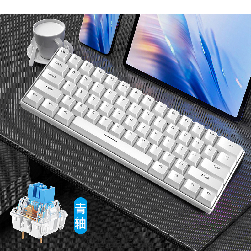 Gaming Keyboard Budget - Teclado Mecánico Blanco para Juegos, USB,