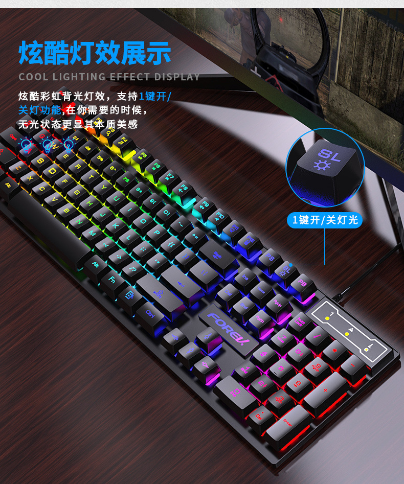 Gaming Keyboard Budget - Teclado Mecánico Retroiluminado de 104 Teclas,