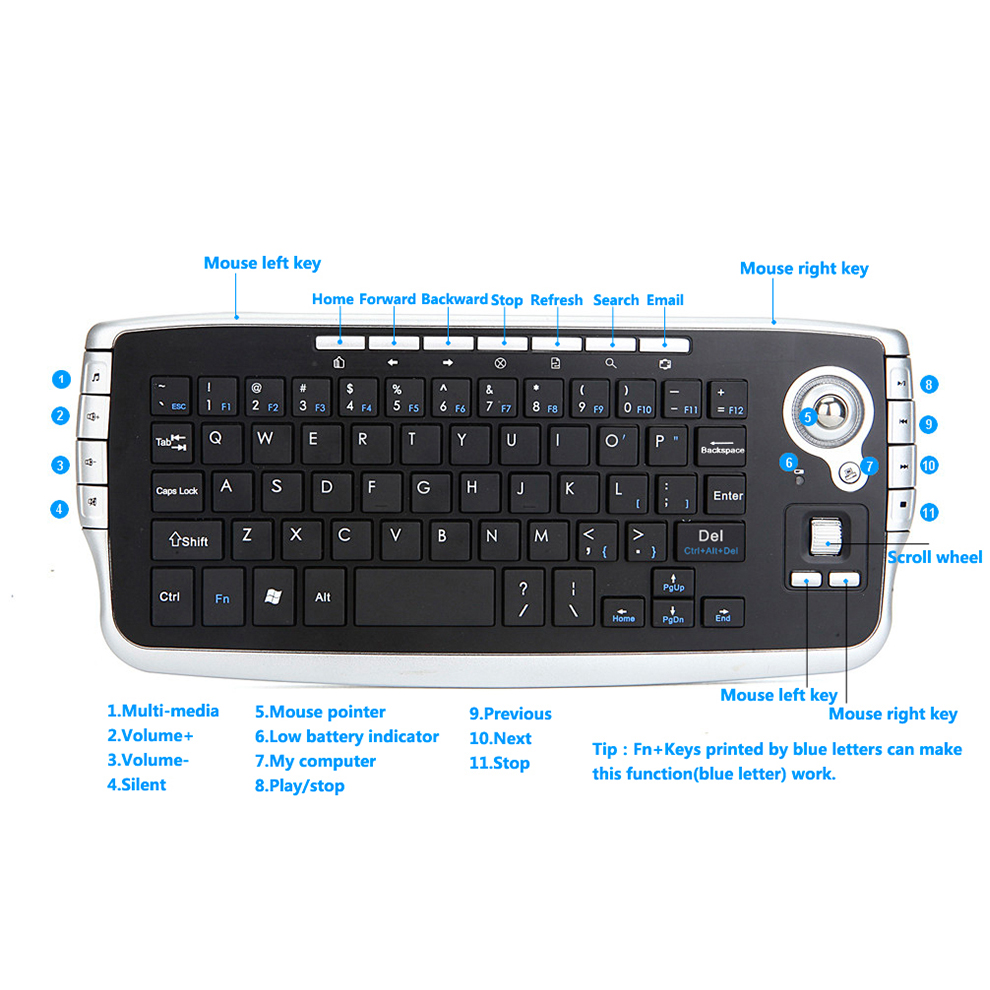 Jomaa Teclado Trackball inalám - Gaming Keyboard Budget reseña y precio