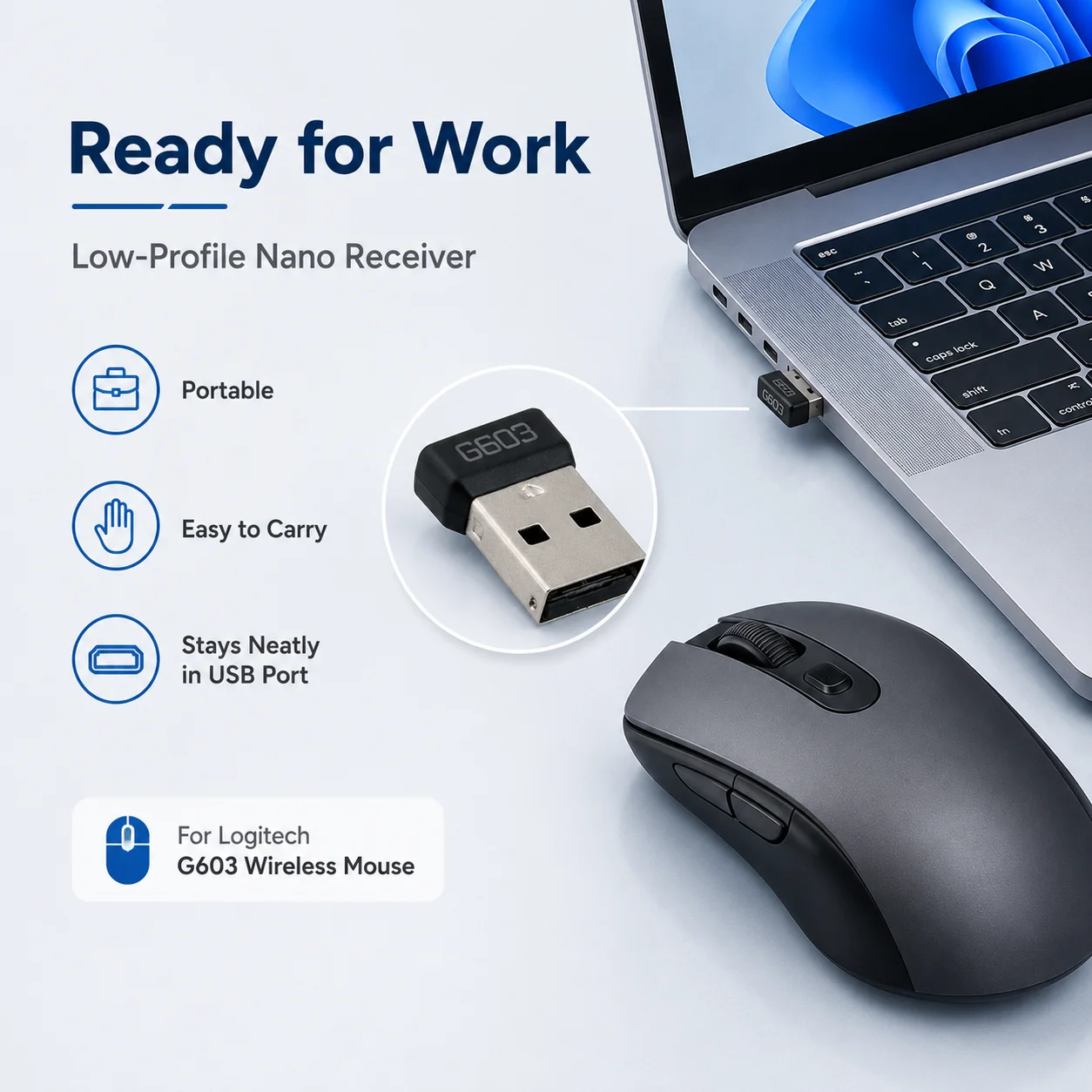Receptor USB para Ratón Inalám - Gaming Keyboard And Mouse Wireless reseña y precio